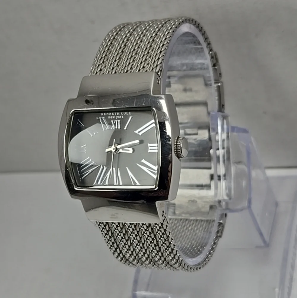 Womens Kenneth Cole New York Watch Silver Tone Stainless Mesh Band New Battery